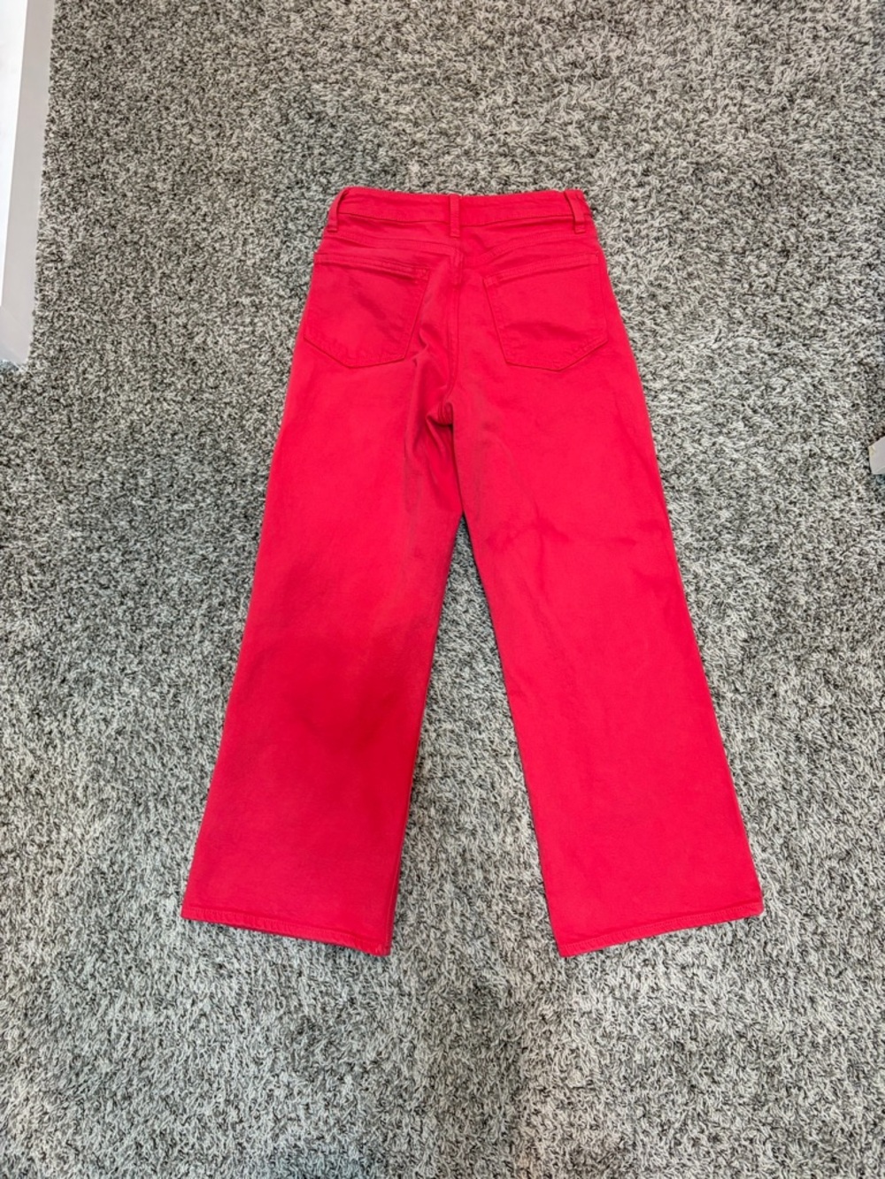Red Straight-Leg Pants
